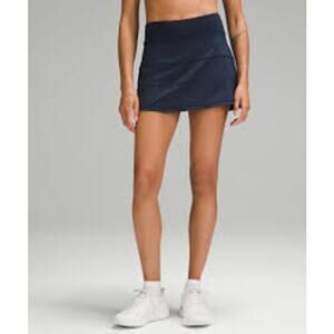 LULULEMON Pace Rival Mini Skirt / Skort Built-in Short w Pockets Size 12 T Black